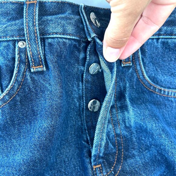 Toteme Classic Denim Shorts Jean Long Jorts Bermuda Baggy Wide Leg 25 - Picture 13 of 16